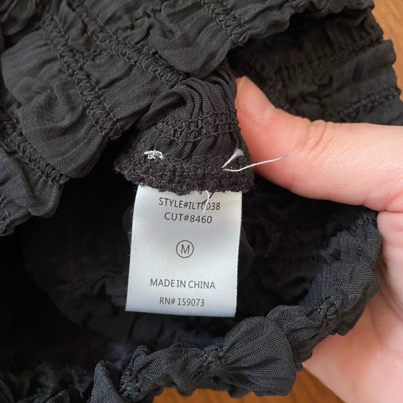 LaLavon Semi Shear Textured Ruched Elastic Waist  Feminine Blouse  Sz Medium - Picture 12 of 15